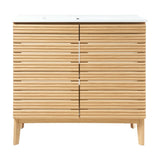 Henry Modern 2-Shelf Bath Vanity Cabinet with White Ceramic Sink Basin Top (Faucet not Included)
