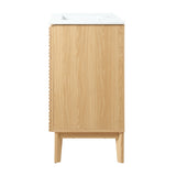Henry Modern 2-Shelf Bath Vanity Cabinet with White Ceramic Sink Basin Top (Faucet not Included)