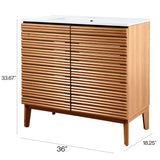Henry Modern 2-Shelf Bath Vanity Cabinet with White Ceramic Sink Basin Top (Faucet not Included)