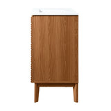 Henry Modern 2-Shelf Bath Vanity Cabinet with White Ceramic Sink Basin Top (Faucet not Included)