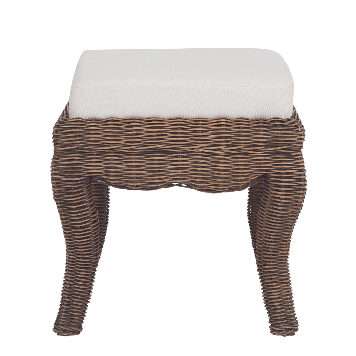 Baxton 19.7" Bohemian Designer Woven Rattan/Wood Vanity Stool