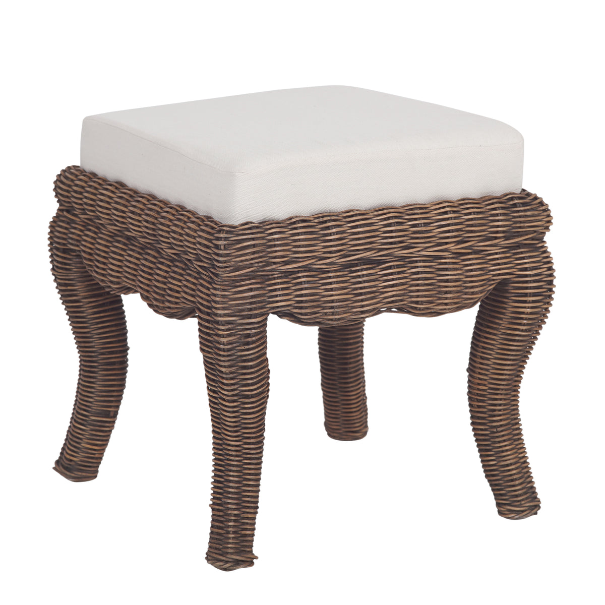 Baxton 19.7" Bohemian Designer Woven Rattan/Wood Vanity Stool