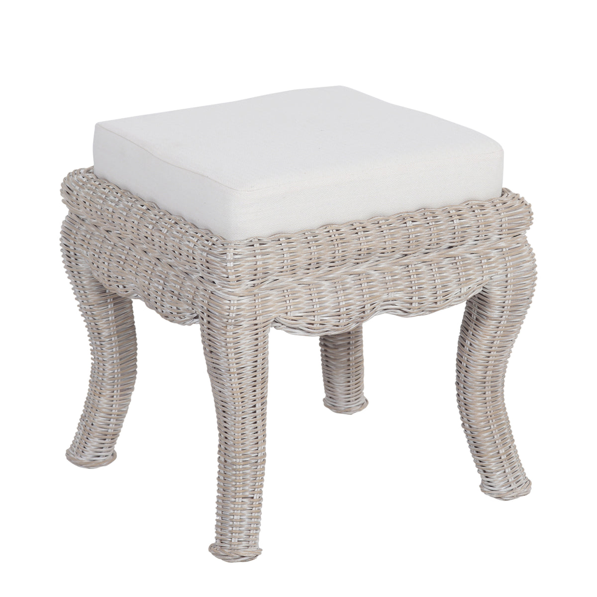 Baxton 19.7" Bohemian Designer Woven Rattan/Wood Vanity Stool