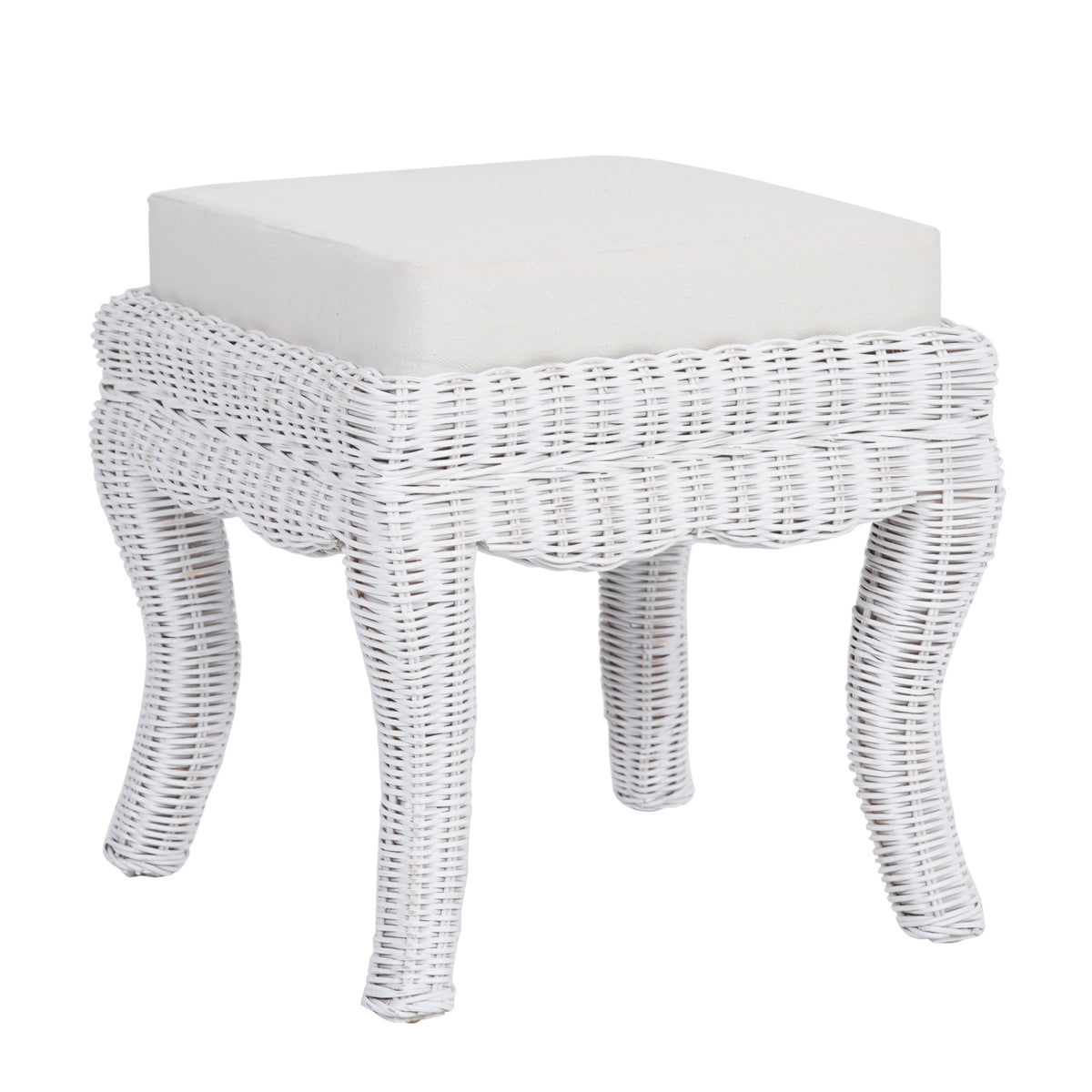 Baxton 19.7" Bohemian Designer Woven Rattan/Wood Vanity Stool