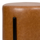 Paddy 18.5" Modern Minimalist Round Backless Metal/Bouclé Cushioned Vanity Stool