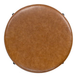 Paddy 18.5" Modern Minimalist Round Backless Metal/Bouclé Cushioned Vanity Stool