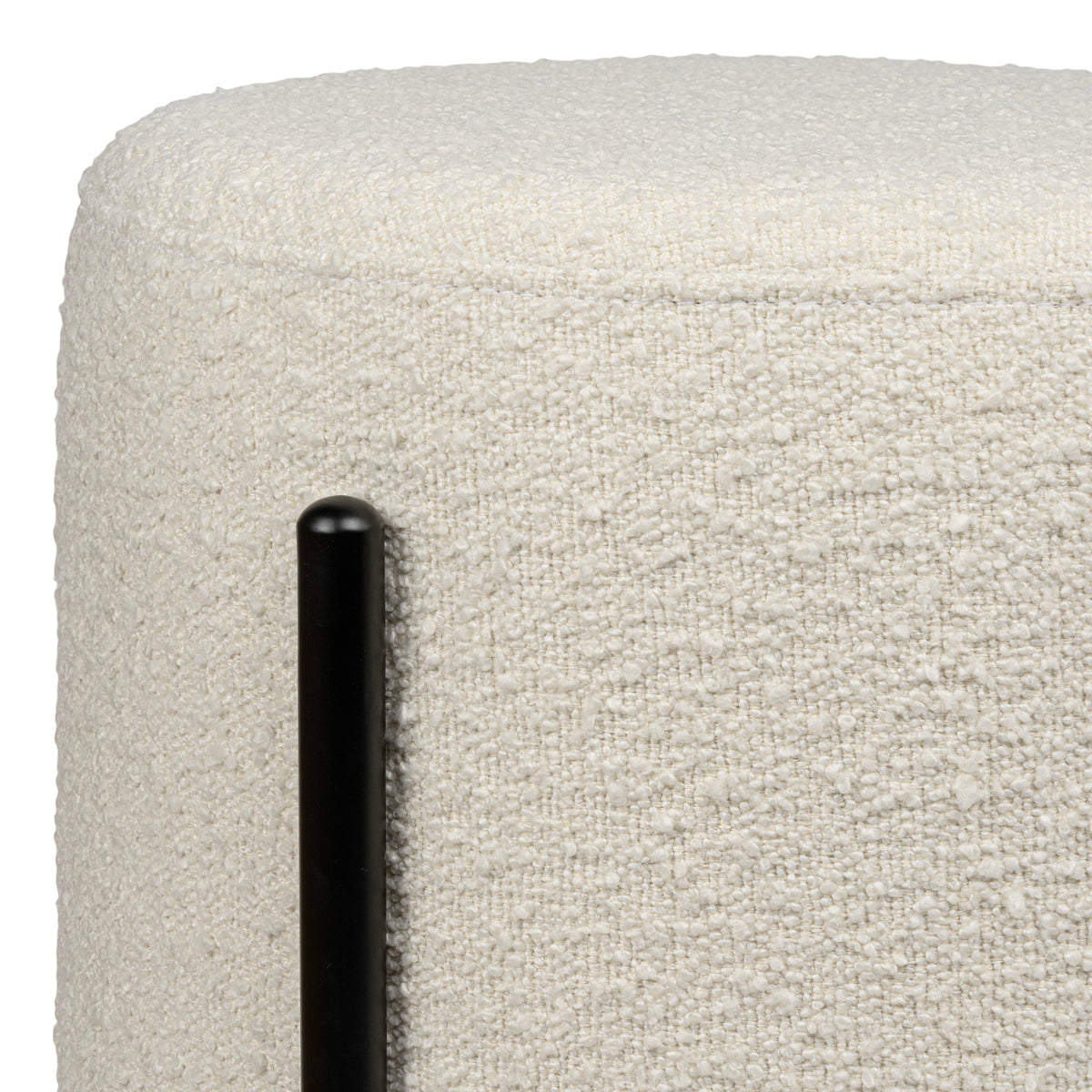 Paddy 18.5" Modern Minimalist Round Backless Metal/Bouclé Cushioned Vanity Stool