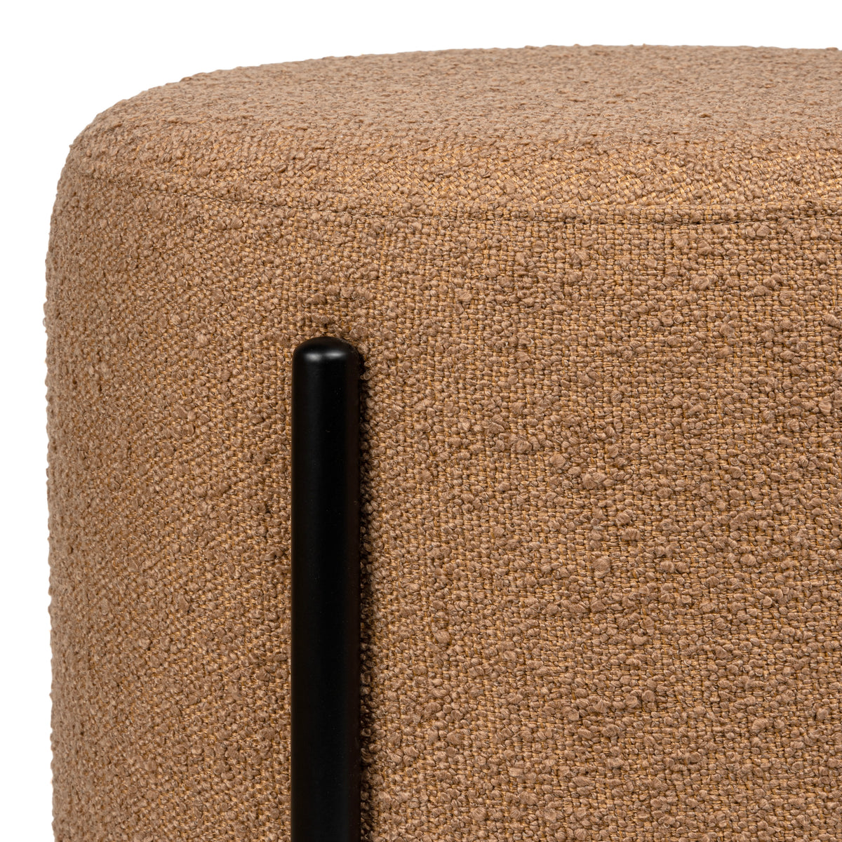 Paddy 18.5" Modern Minimalist Round Backless Metal/Bouclé Cushioned Vanity Stool