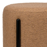 Paddy 18.5" Modern Minimalist Round Backless Metal/Bouclé Cushioned Vanity Stool