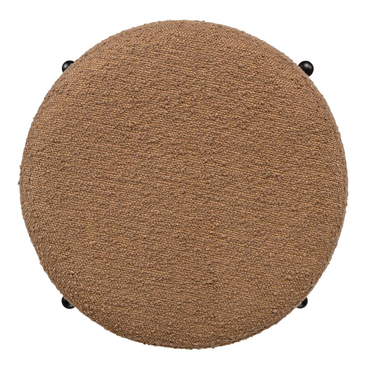 Paddy 18.5" Modern Minimalist Round Backless Metal/Bouclé Cushioned Vanity Stool