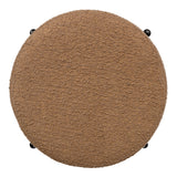 Paddy 18.5" Modern Minimalist Round Backless Metal/Bouclé Cushioned Vanity Stool
