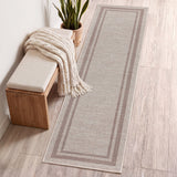 Aspen Double Border Non-slip Machine-washable Area Rug