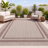 Aspen Double Border Non-slip Machine-washable Area Rug