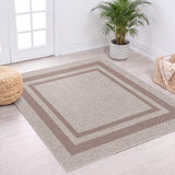 Aspen Double Border Non-slip Machine-washable Area Rug