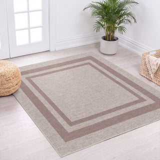 Aspen Double Border Non-slip Machine-washable Area Rug