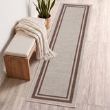 Aspen Double Border Non-slip Machine-washable Area Rug