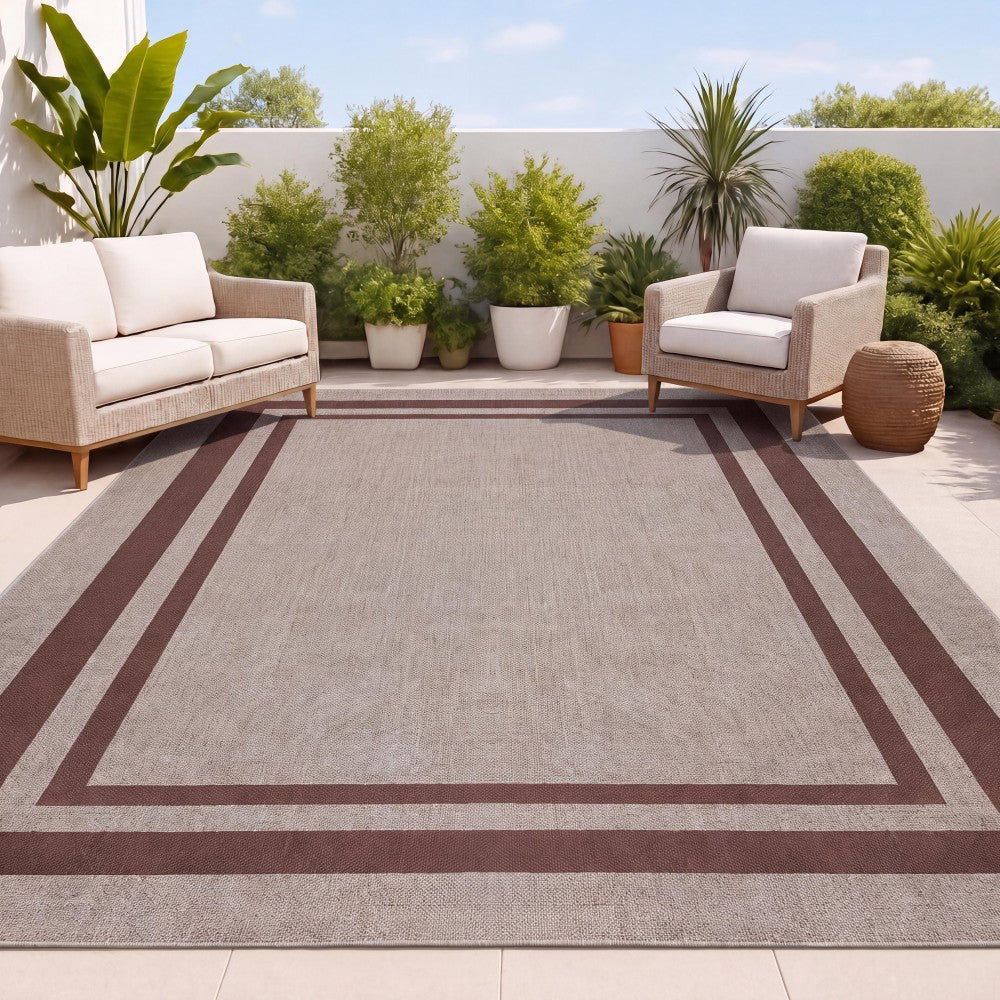 Aspen Double Border Non-slip Machine-washable Area Rug