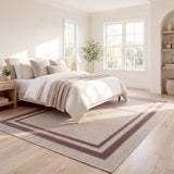 Aspen Double Border Non-slip Machine-washable Area Rug