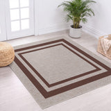 Aspen Double Border Non-slip Machine-washable Area Rug