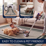 Aspen Double Border Non-slip Machine-washable Area Rug