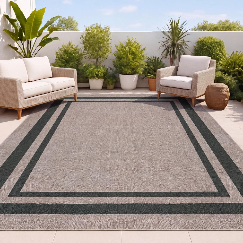 Aspen Double Border Non-slip Machine-washable Area Rug