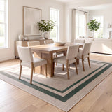 Aspen Double Border Non-slip Machine-washable Area Rug