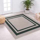 Aspen Double Border Non-slip Machine-washable Area Rug
