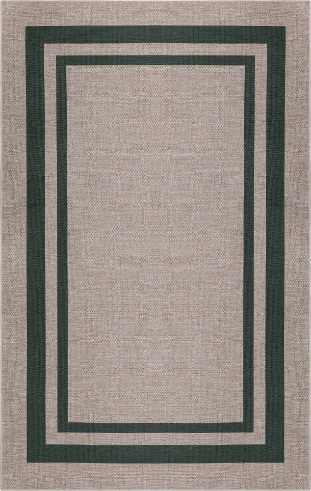 Aspen Double Border Non-slip Machine-washable Area Rug
