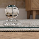 Aspen Double Border Non-slip Machine-washable Area Rug