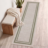 Aspen Double Border Non-slip Machine-washable Area Rug