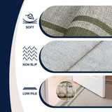 Aspen Double Border Non-slip Machine-washable Area Rug
