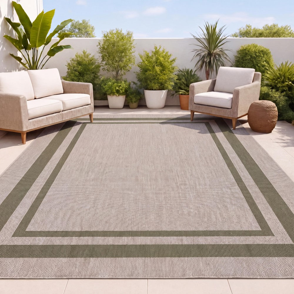 Aspen Double Border Non-slip Machine-washable Area Rug