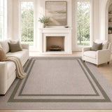 Aspen Double Border Non-slip Machine-washable Area Rug