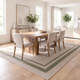 Aspen Double Border Non-slip Machine-washable Area Rug