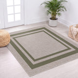 Aspen Double Border Non-slip Machine-washable Area Rug