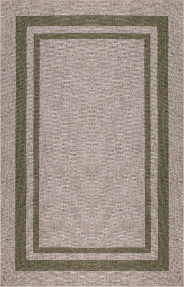 Aspen Double Border Non-slip Machine-washable Area Rug
