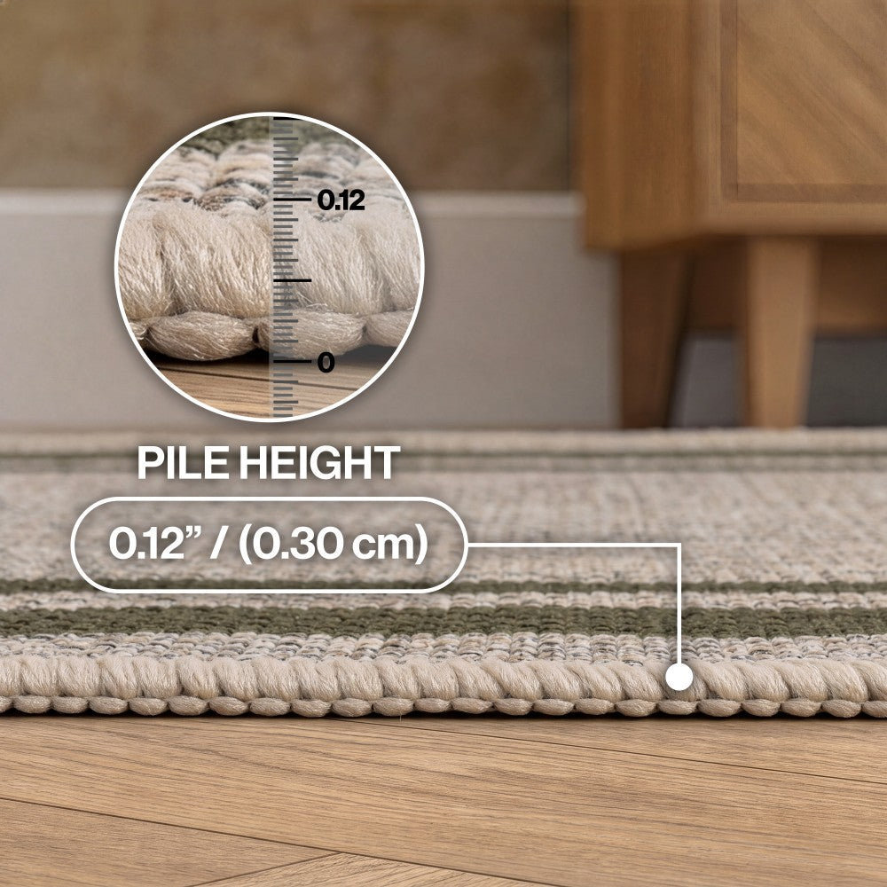Aspen Double Border Non-slip Machine-washable Area Rug