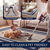 Aspen Double Border Non-slip Machine-washable Area Rug