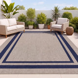 Aspen Double Border Non-slip Machine-washable Area Rug