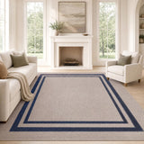 Aspen Double Border Non-slip Machine-washable Area Rug