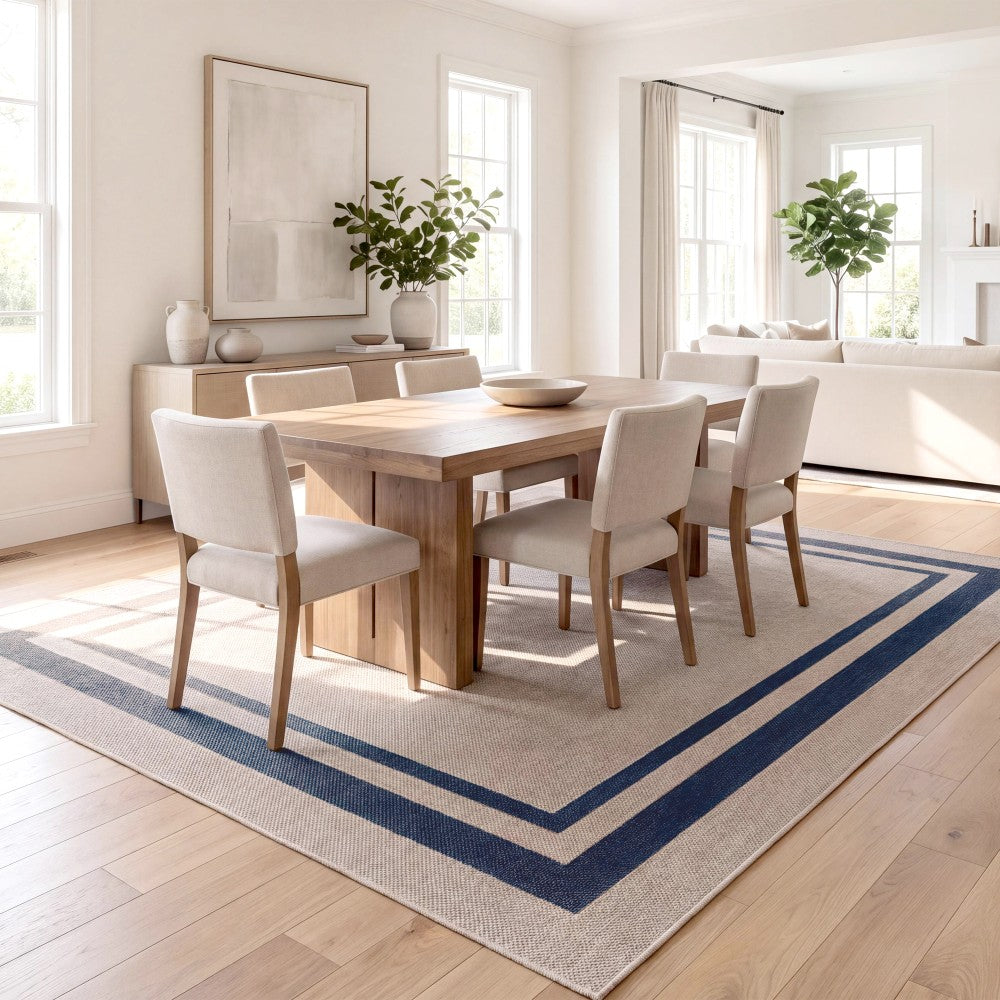 Aspen Double Border Non-slip Machine-washable Area Rug