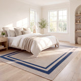 Aspen Double Border Non-slip Machine-washable Area Rug