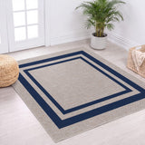 Aspen Double Border Non-slip Machine-washable Area Rug