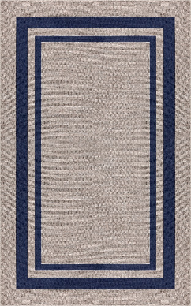 Aspen Double Border Non-slip Machine-washable Area Rug