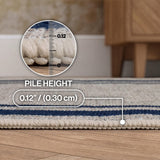 Aspen Double Border Non-slip Machine-washable Area Rug