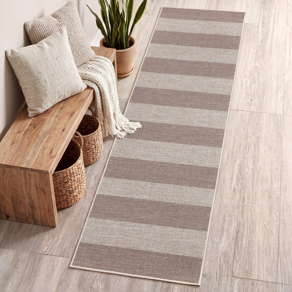 Laurel Cabana Stripe Non-slip Machine-washable Area Rug