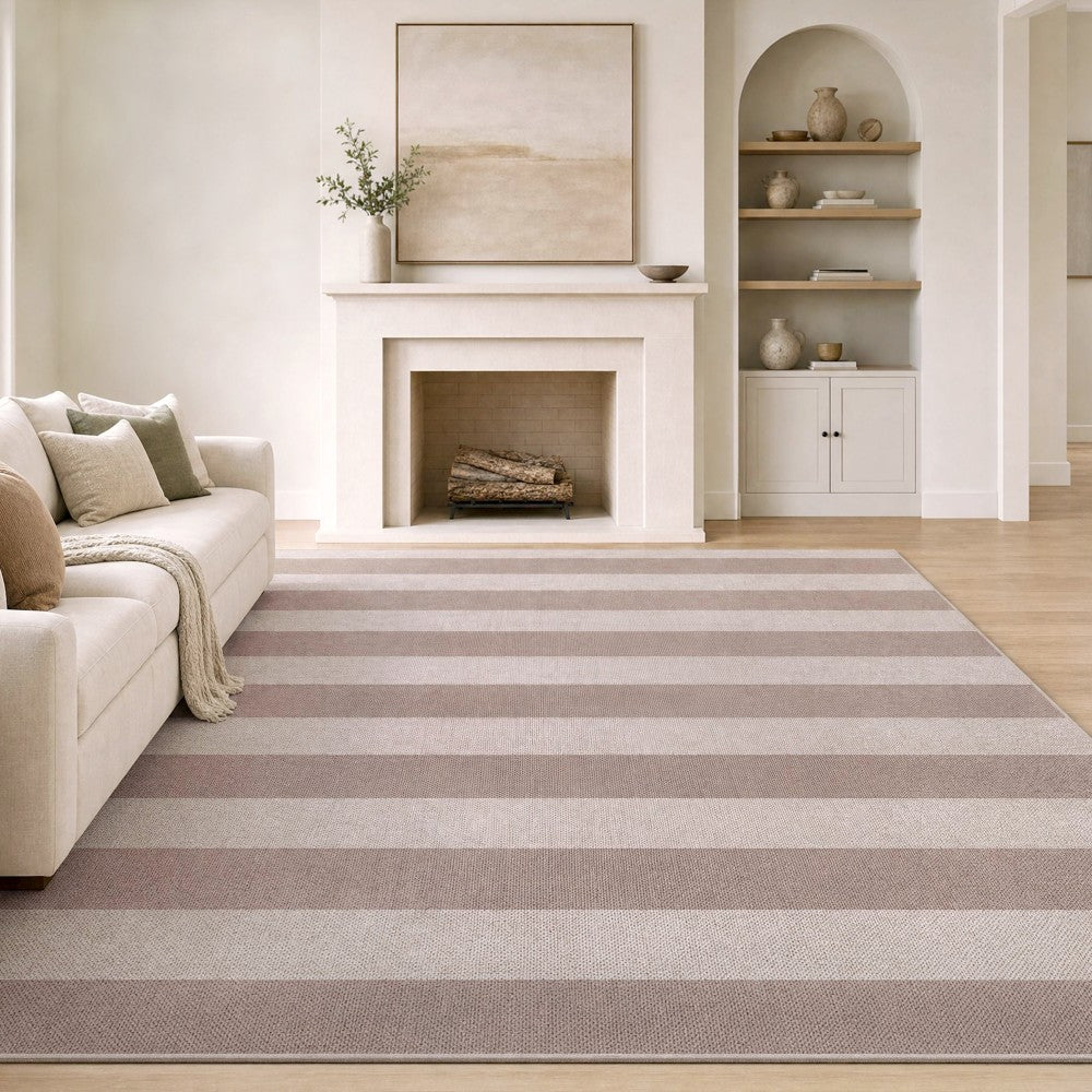 Laurel Cabana Stripe Non-slip Machine-washable Area Rug