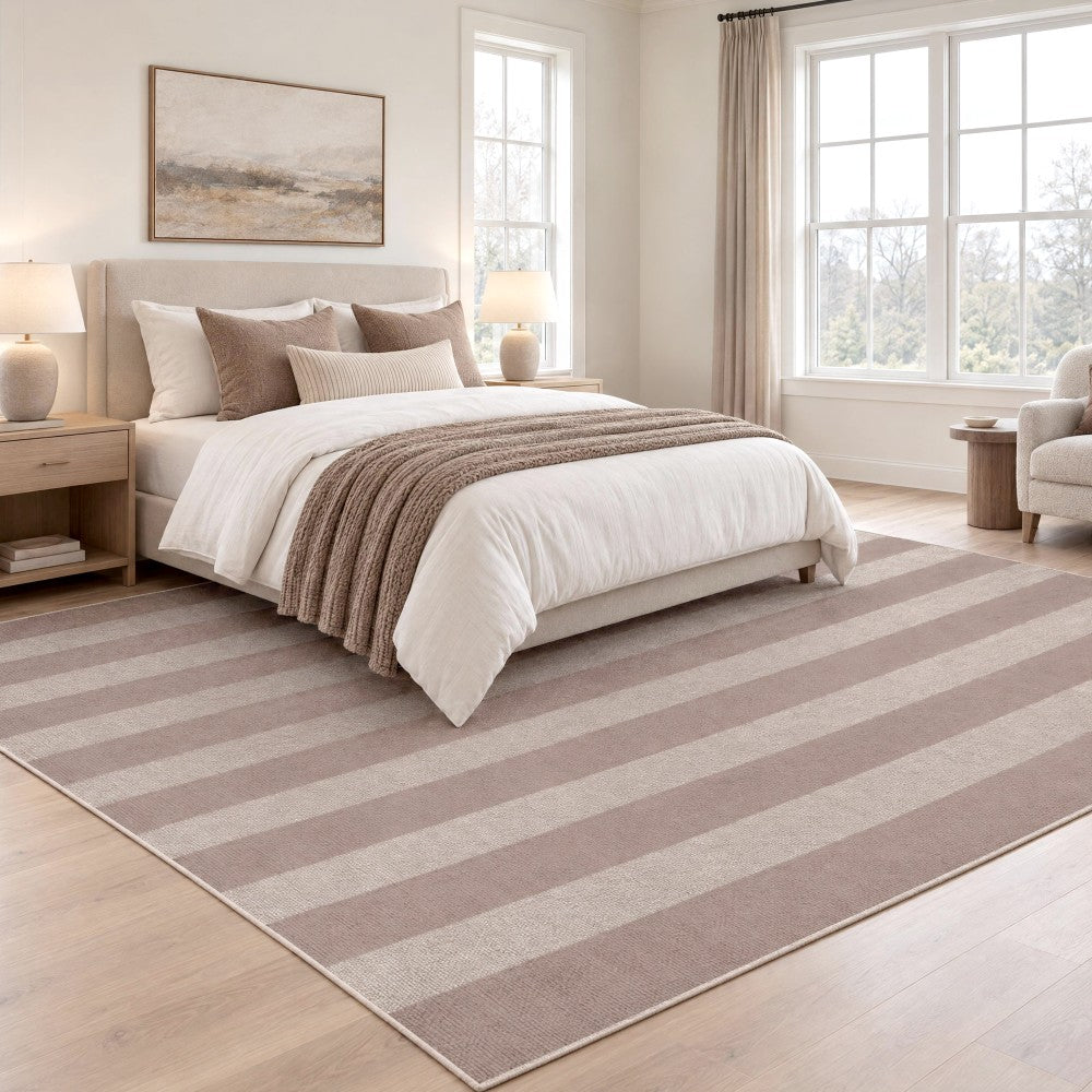 Laurel Cabana Stripe Non-slip Machine-washable Area Rug
