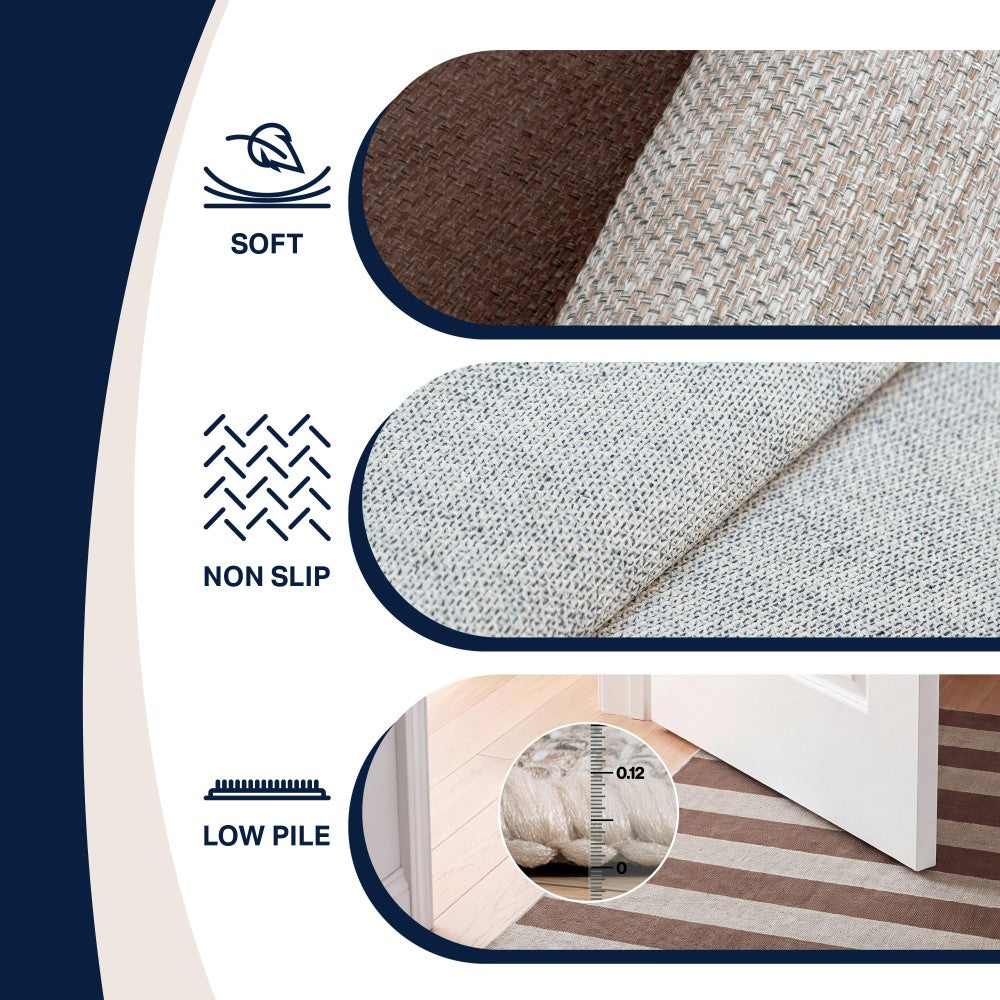 Laurel Cabana Stripe Non-slip Machine-washable Area Rug