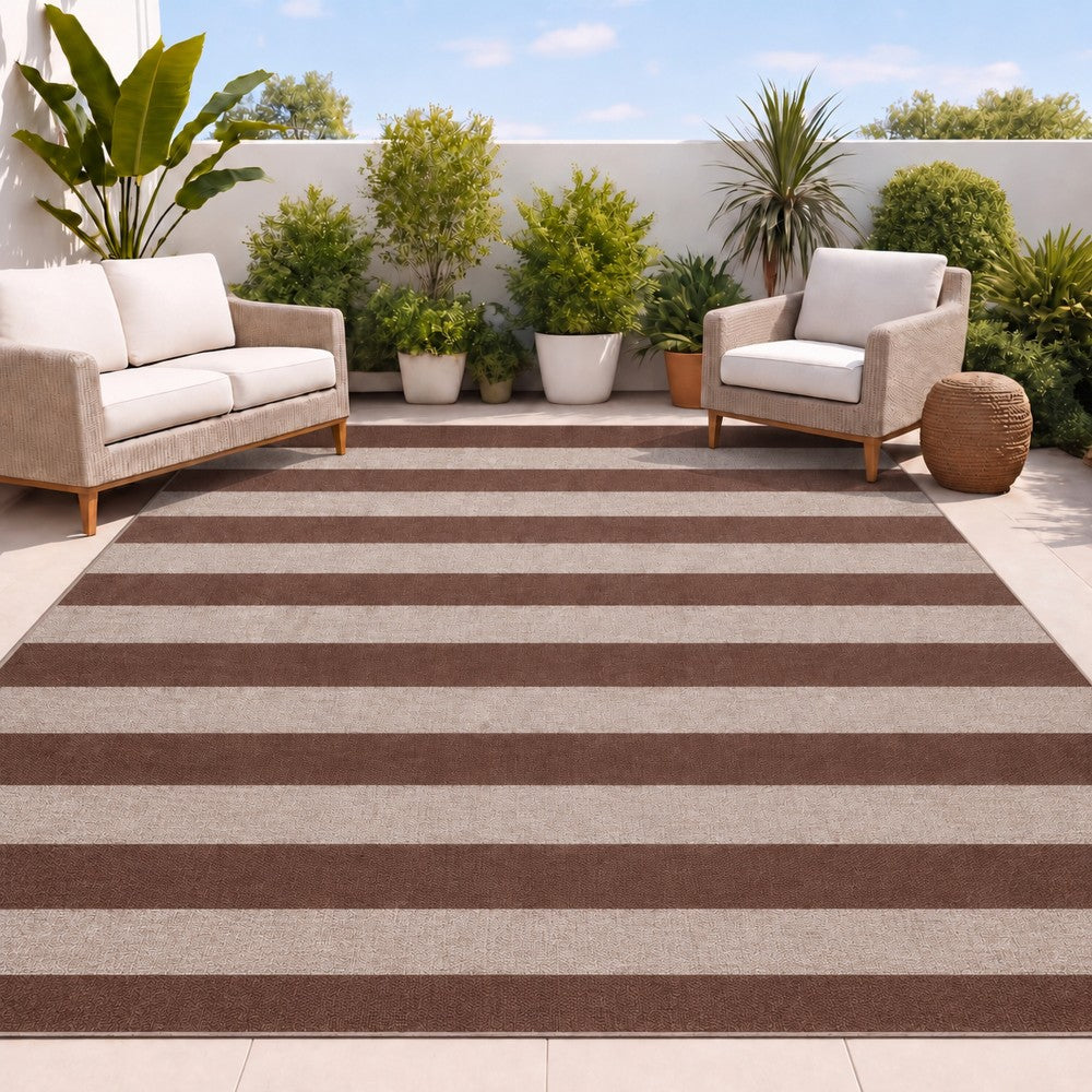 Laurel Cabana Stripe Non-slip Machine-washable Area Rug